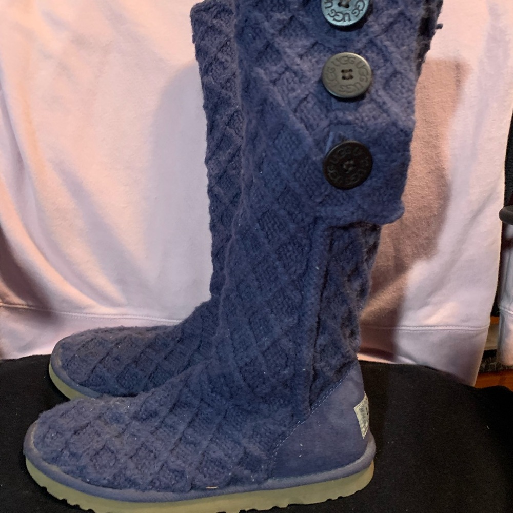 Purple UGG Knit Knee High Boots